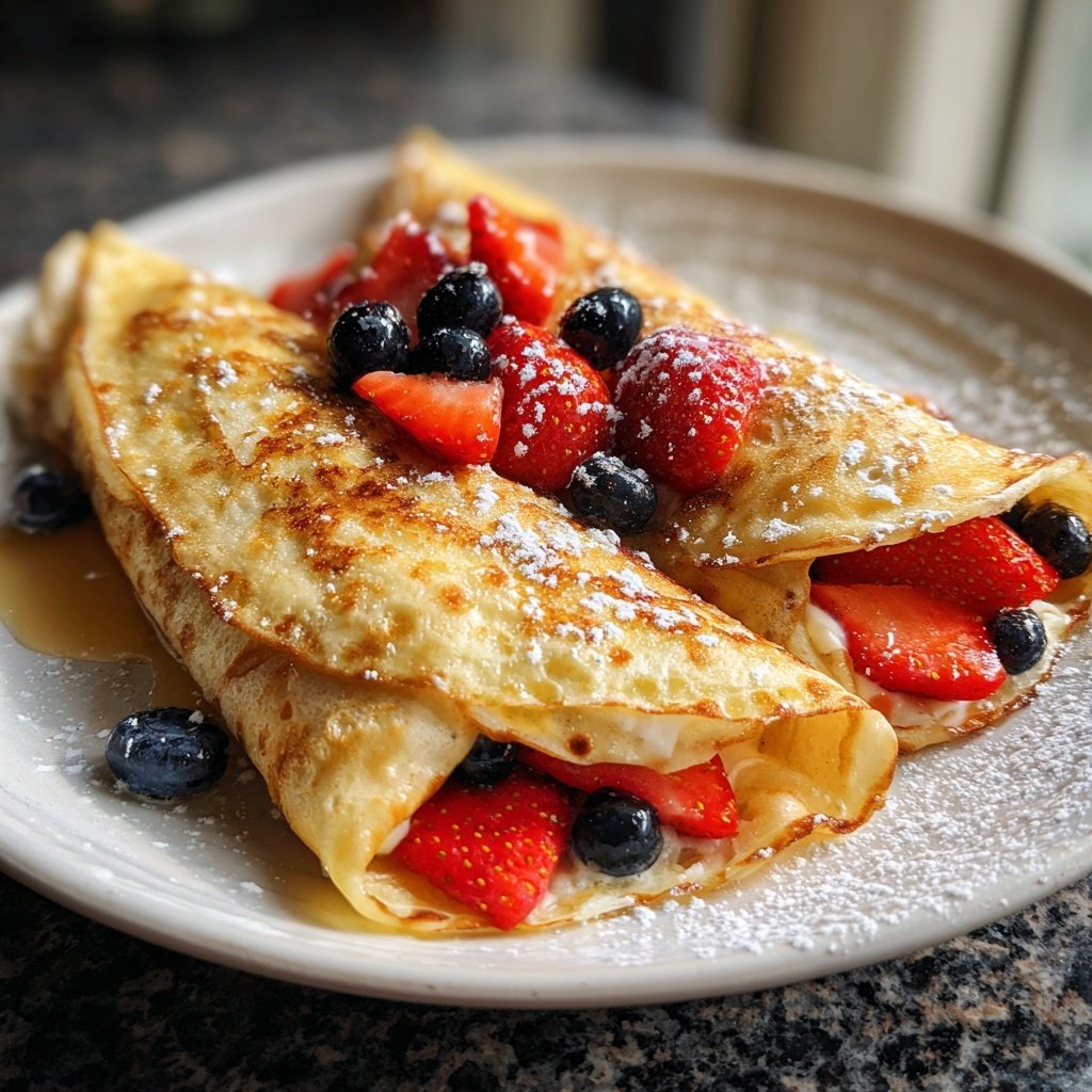 Frischkäse Crepes mit frischen Früchten