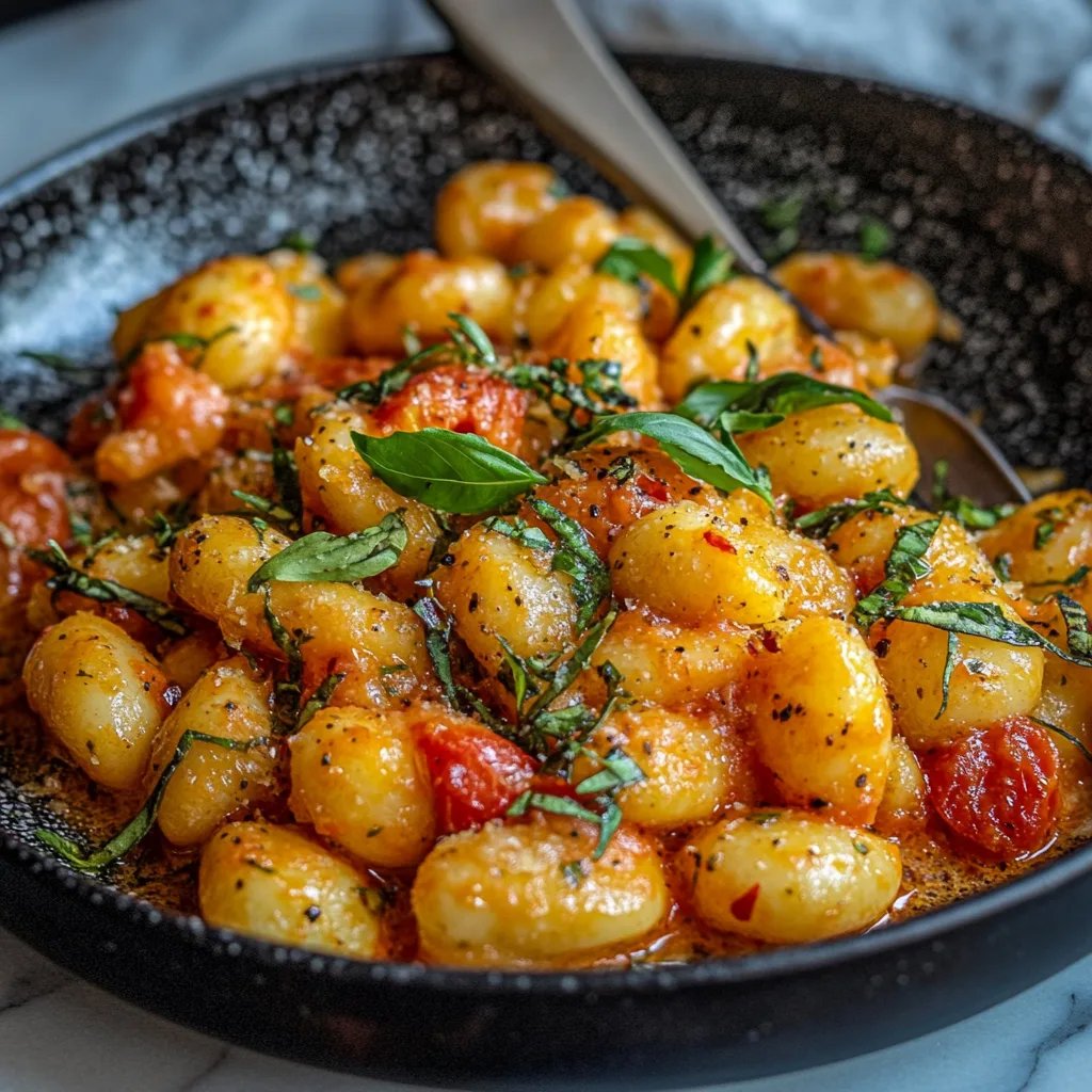 Cremige Gnocchi mit gerösteten Tomaten