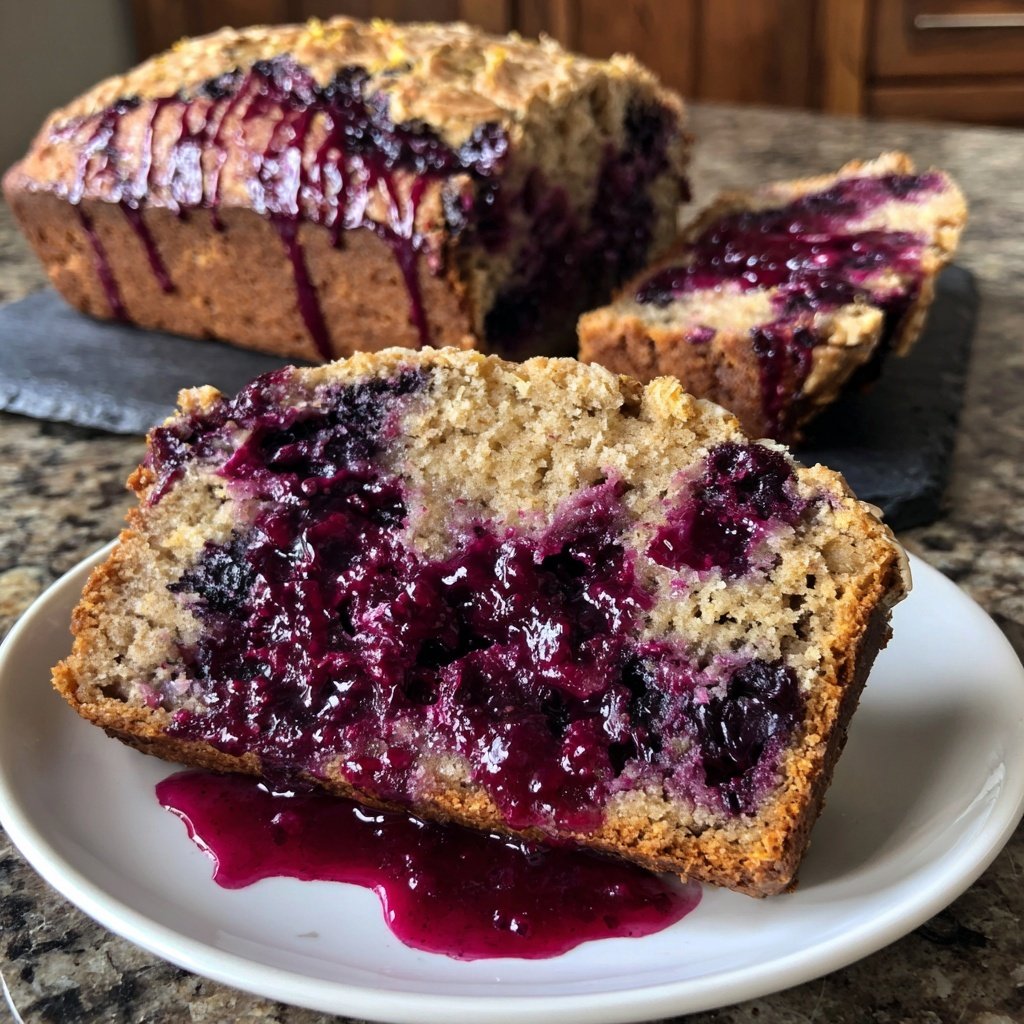 Zitrone Blaubeeren Sauerteig mit Beerenkonfitüre