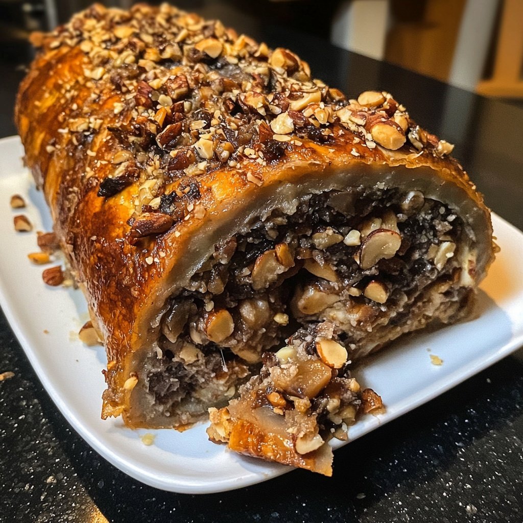 Rotkohl-Rouladen mit Pilz-Nuss-Füllung