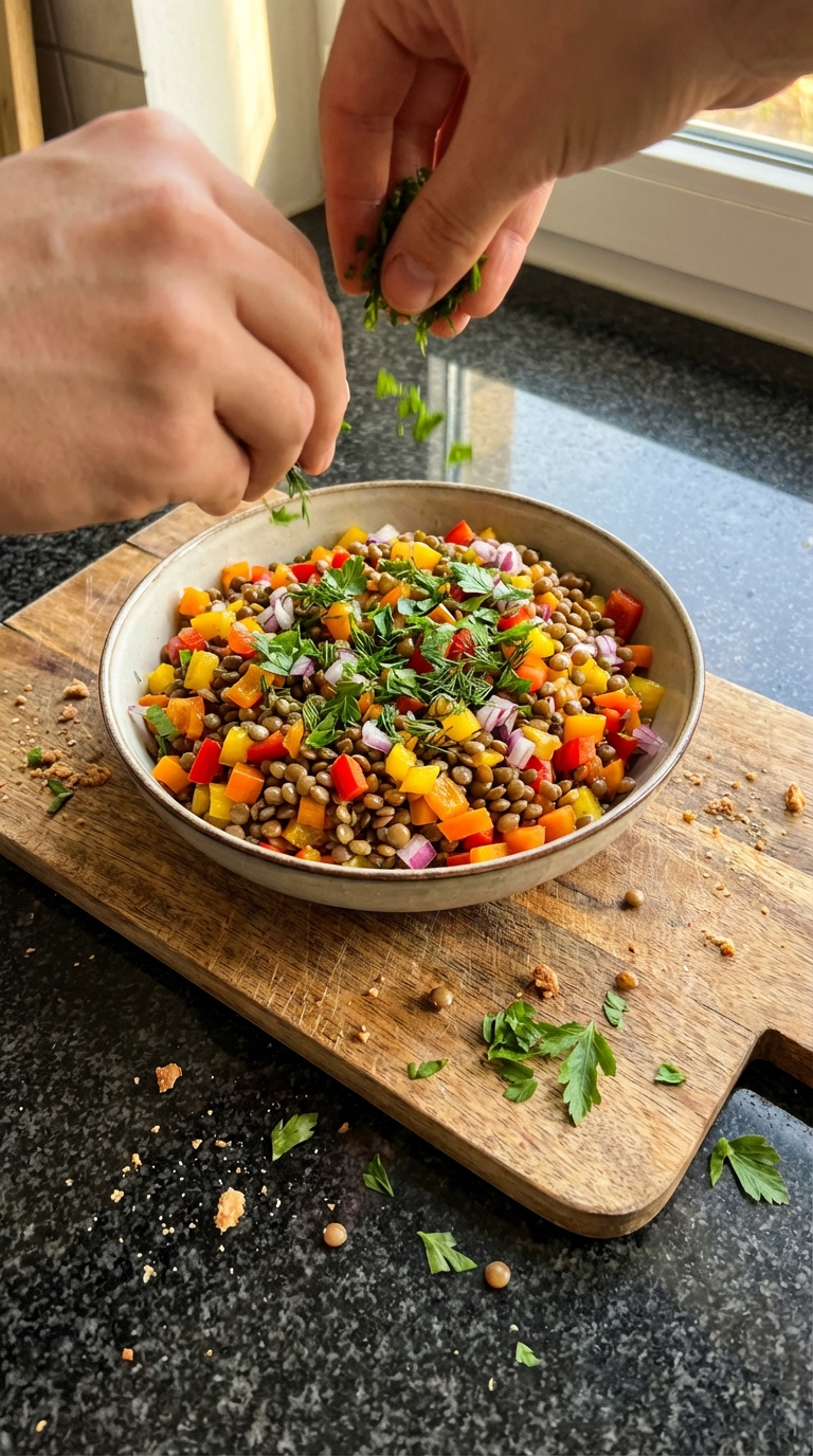 Schnelles Linsensalat Rezept für Arbeitstage