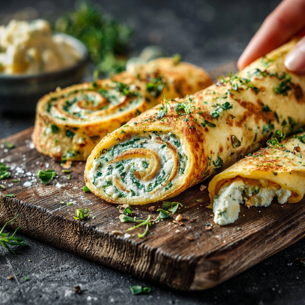 Tortilla Röllchen mit Frischkäse gefüllt