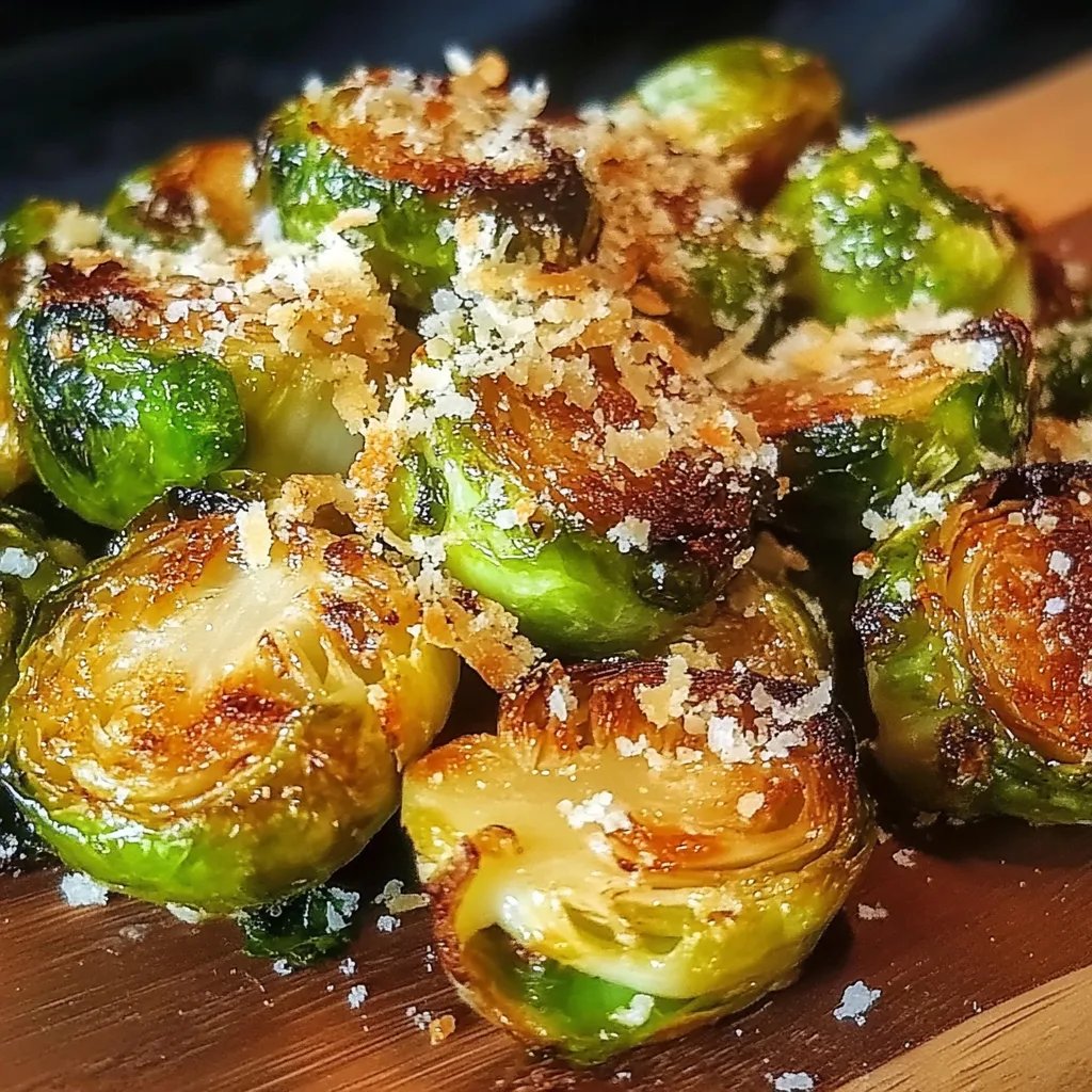 Knusprige Knoblauch Parmesan Rosenkohl