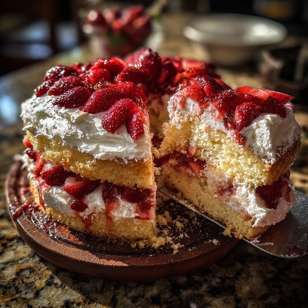 Erdbeer-Biskuit-Blechkuchen