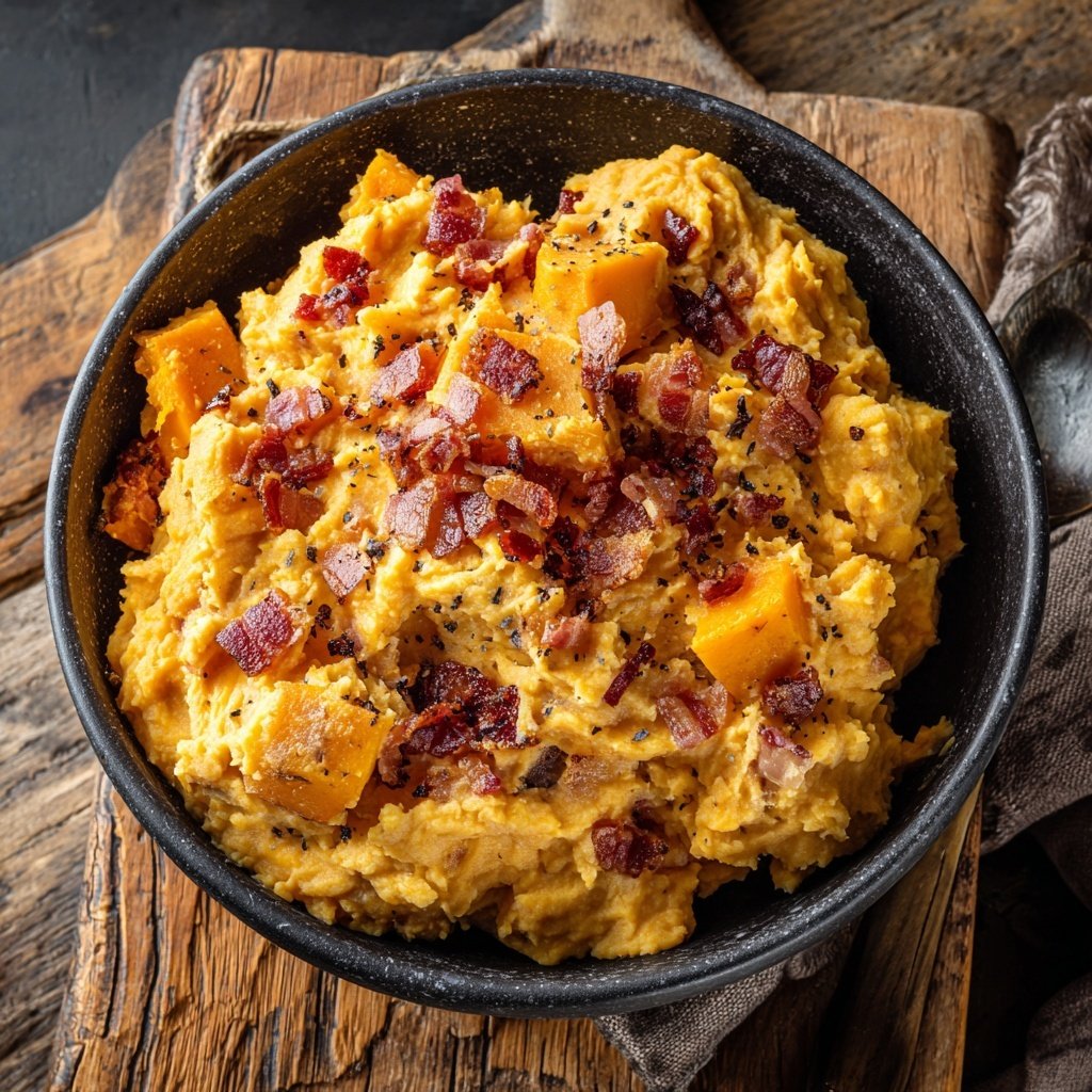 Süßkartoffel Eintopf mit Speck