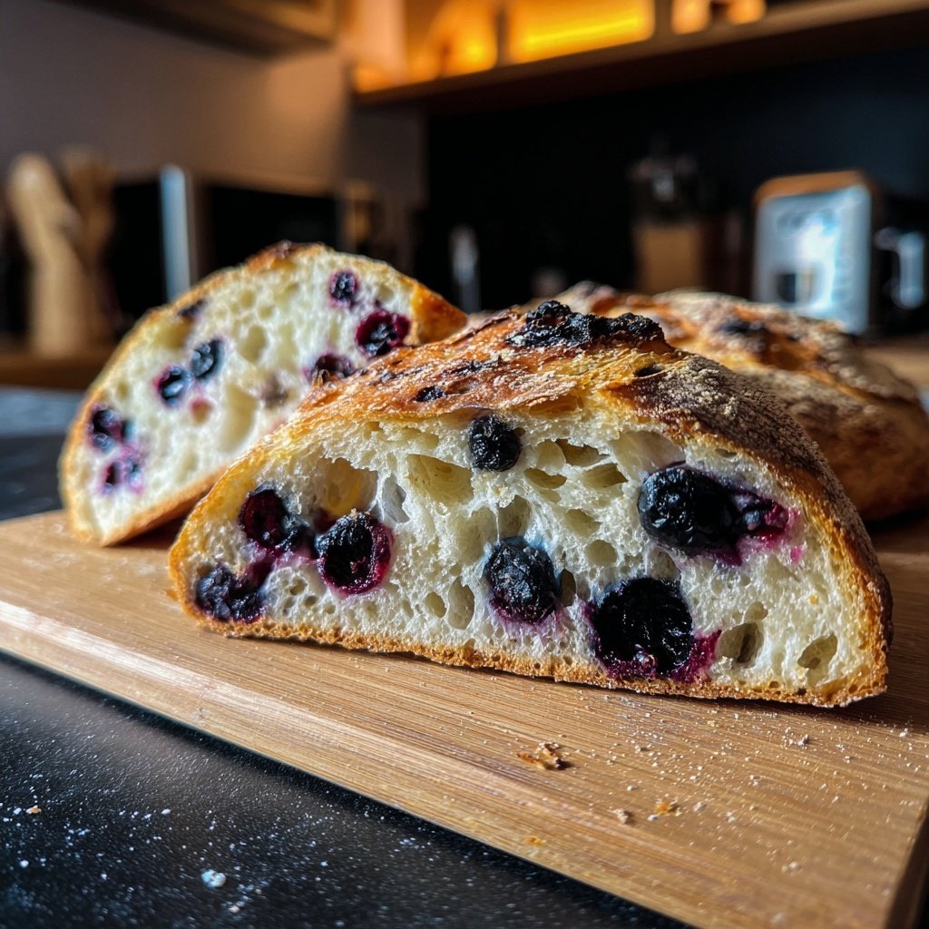 Süß Sauer Zitrone Blaubeeren Sauerteig Laib