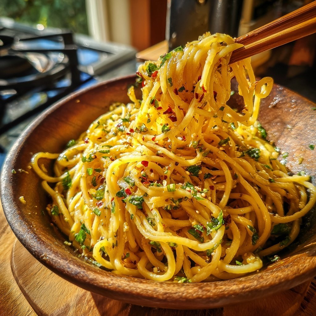 Ingwer-Knoblauch-Sesam-Nudeln