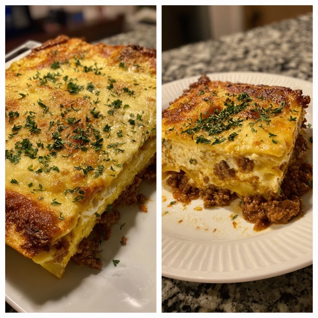 Lasagne Suppe Rind Ricotta Klecks