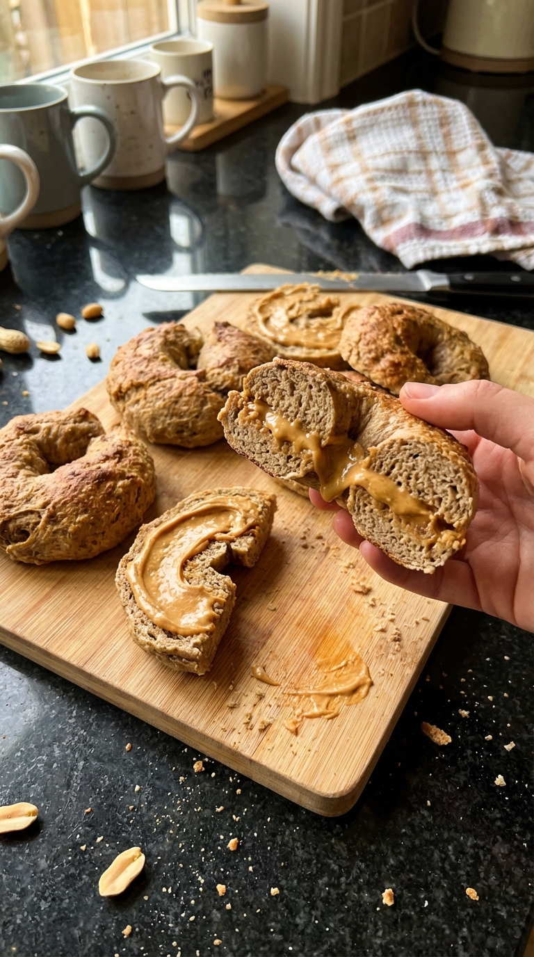 Erdnussbutter Protein Bagels​