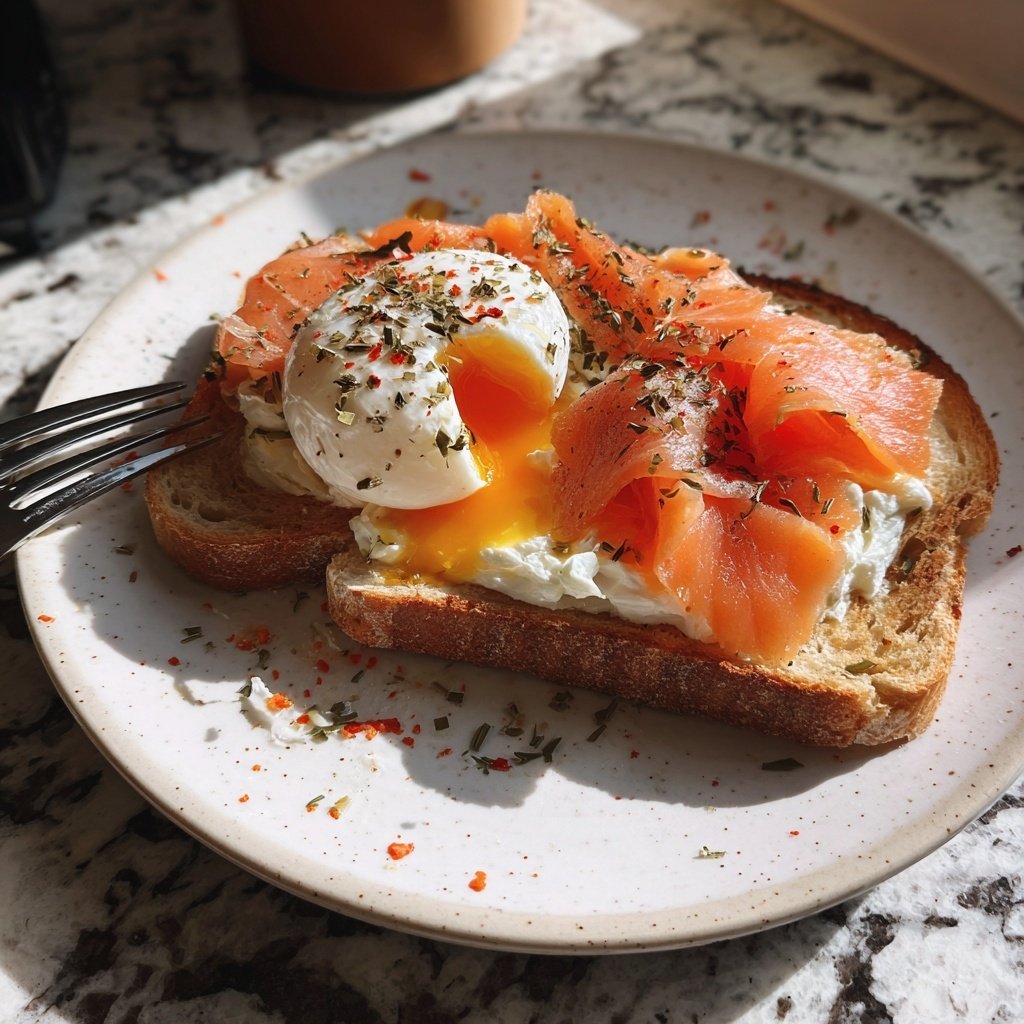 Geräucherter Lachs Ei Toast
