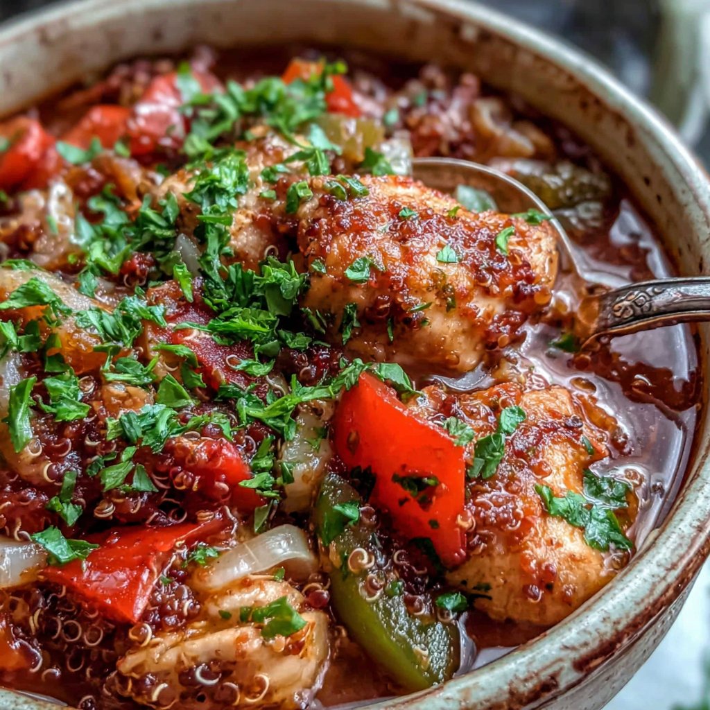 Mexikanischer Hähnchen Quinoa Eintopf