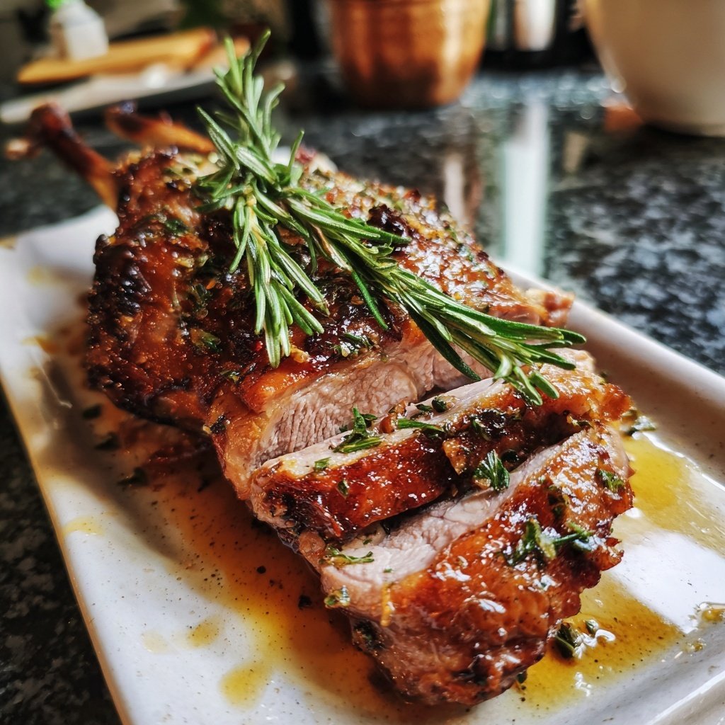 Geröstetes Lamm Rosmarinjus Minze