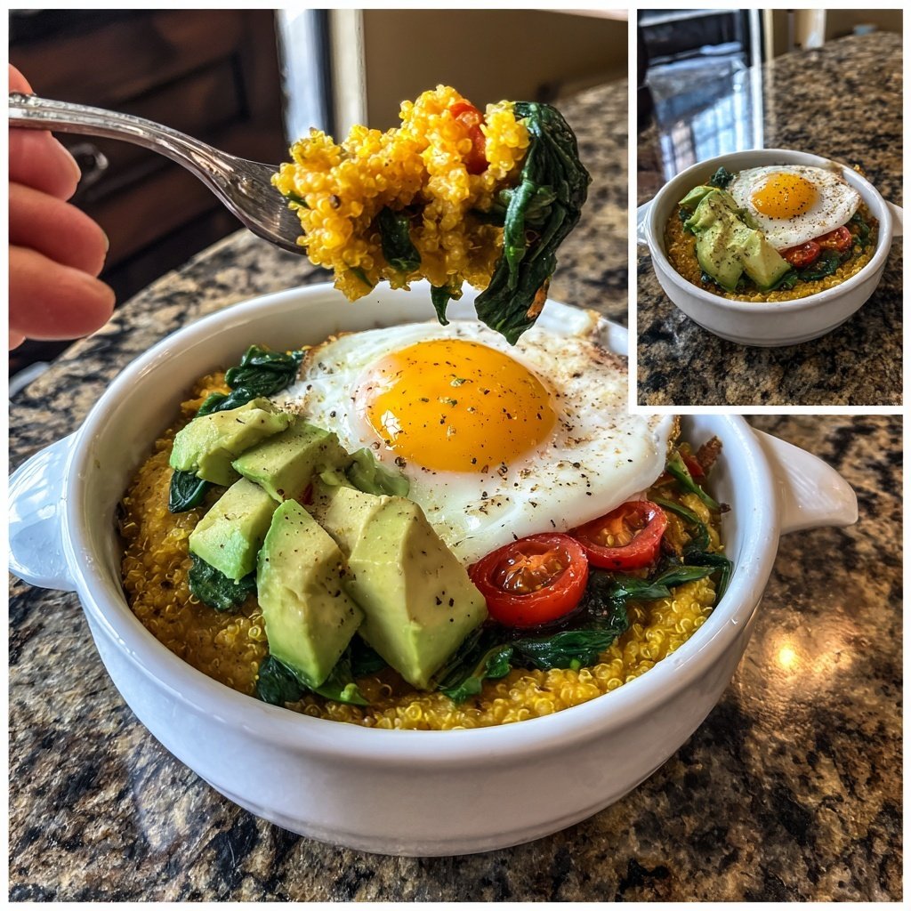 Quinoa Ei Frühstücksbowl