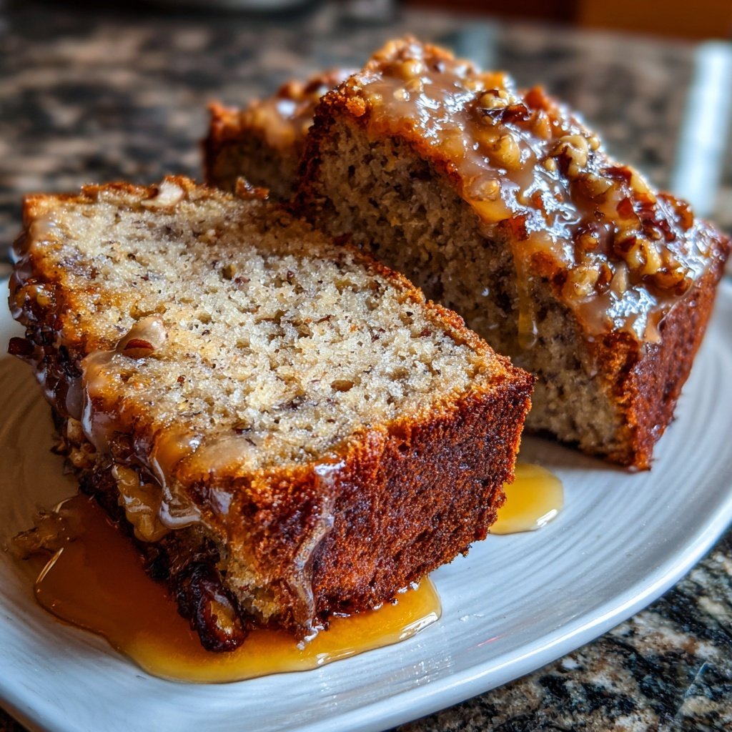 Bananen Nussbrote mit Honig Glasur