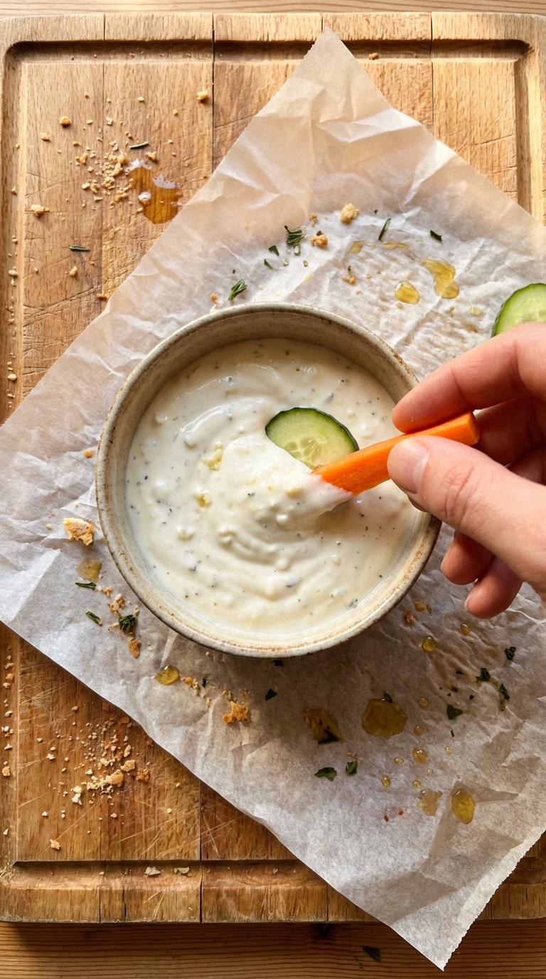 Knoblauch Aioli zu Rohkost Gemüse