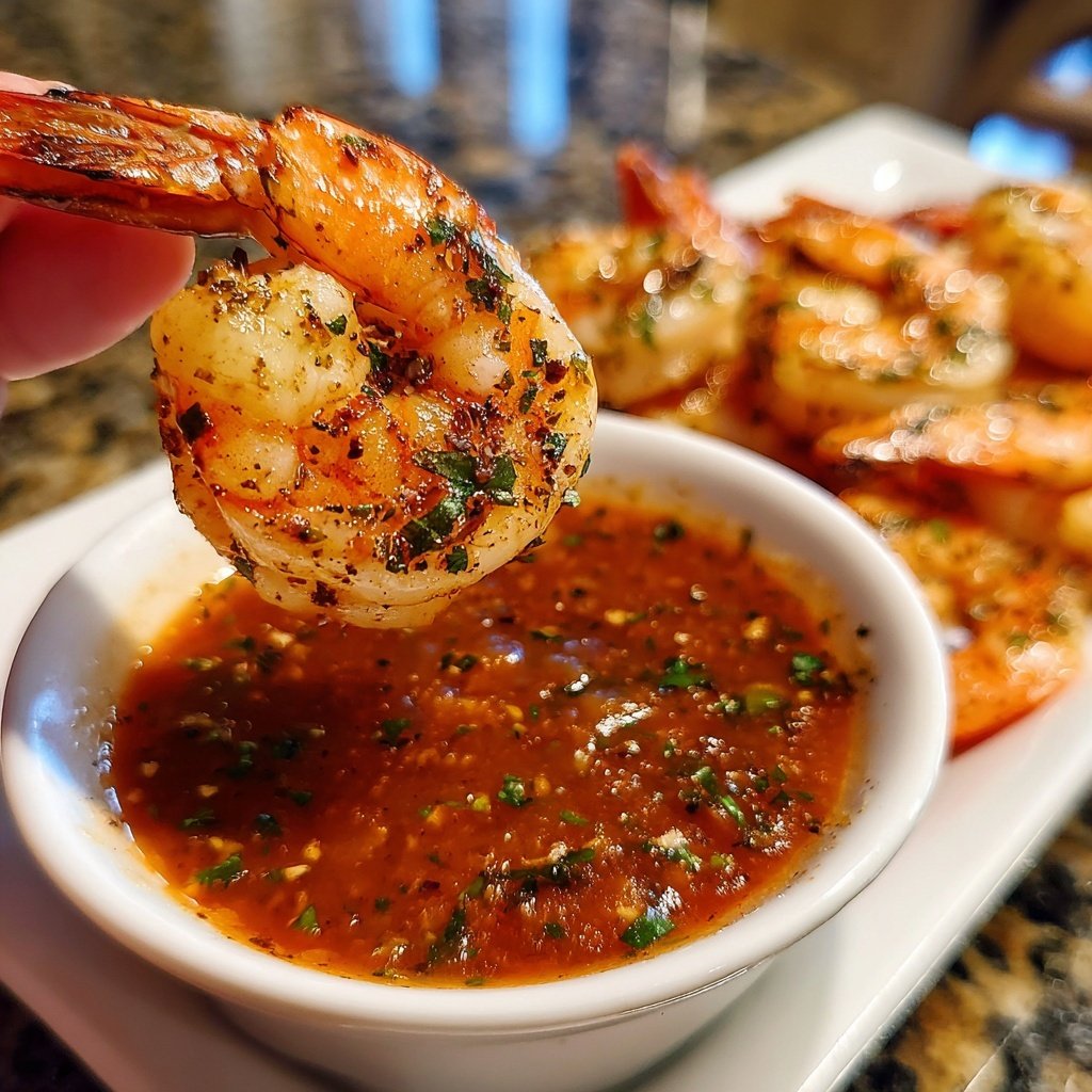 Geröstete Garnelen Preiselbeeren Cocktail Sauce