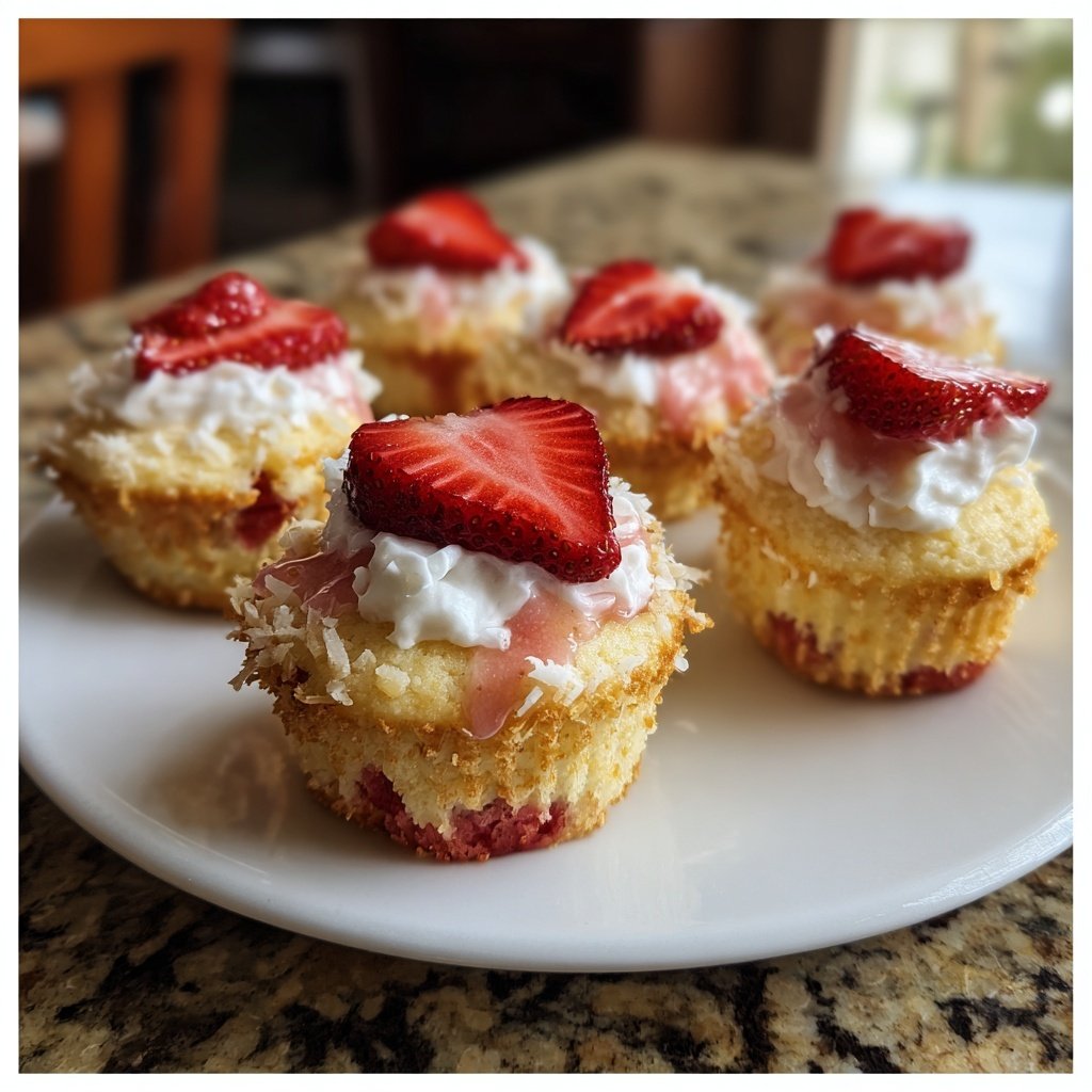 Tropical Strawberry Coconut Cupcakes