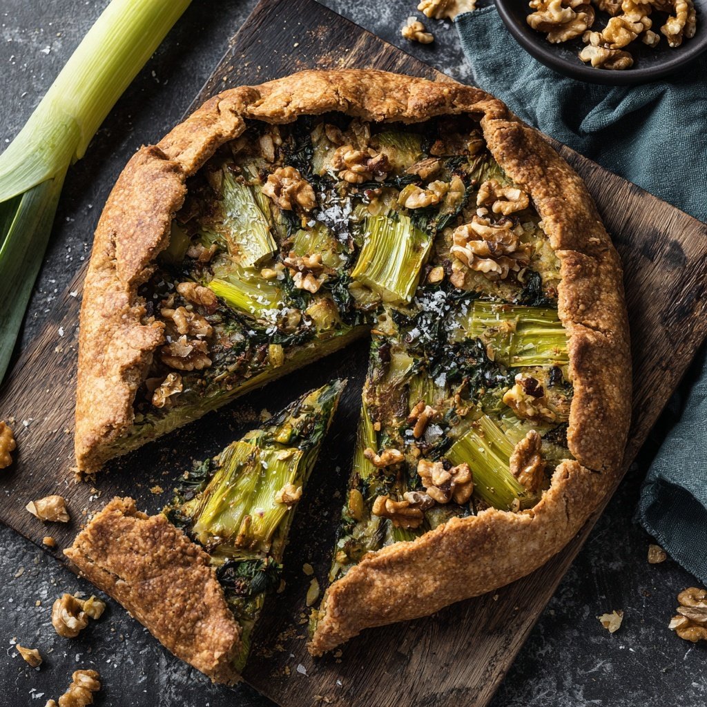 Lauch Galette mit Walnüssen