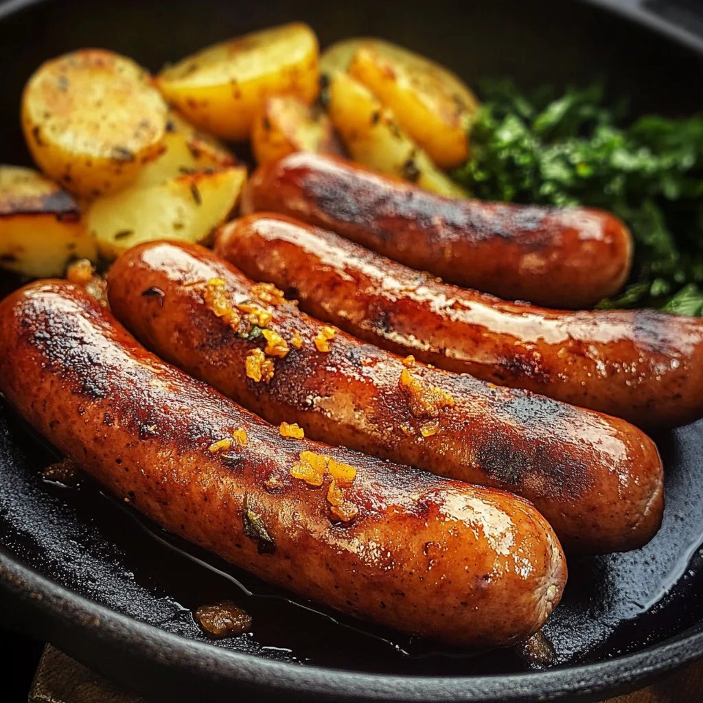 Smoky Pinkelwurst mit Grünkohl & Kartoffeln