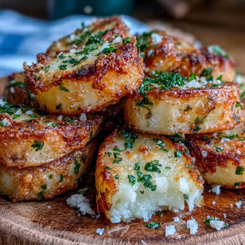 Geröstete Knoblauch Parmesan Kartoffeln