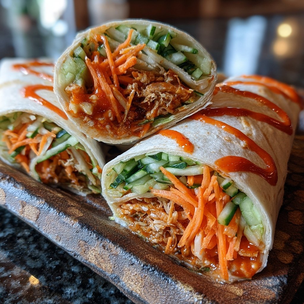 Sriracha Gemüse Salat Wraps