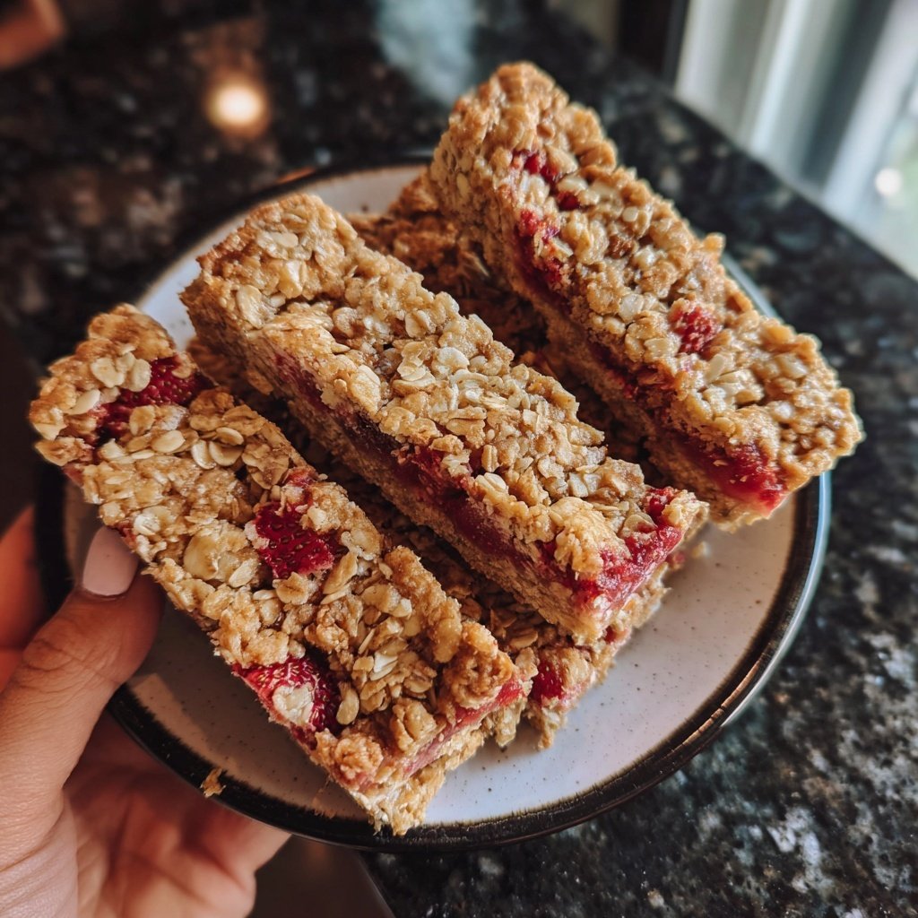 Erdbeer Snack Riegel mit Haferflocken