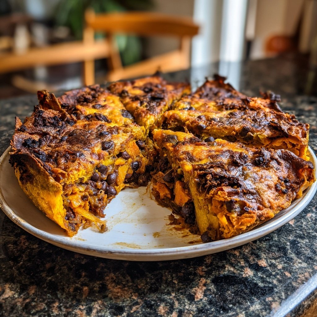 Süßkartoffel-Schwarbohnen-Enchiladas