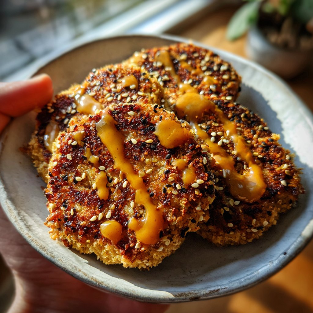 Knusprige Lachs-Patties mit Sesam