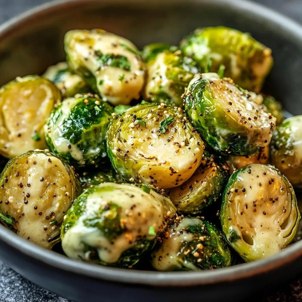 Rosenkohl in Frischkäse-Senfsauce